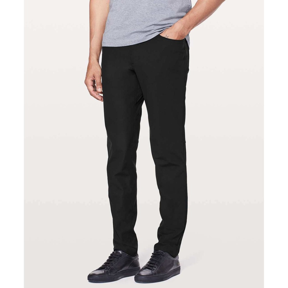 Lululemon 36 ABC Slim Warpstreme Black Pants Slim Fit Stretch Trouser M5552S